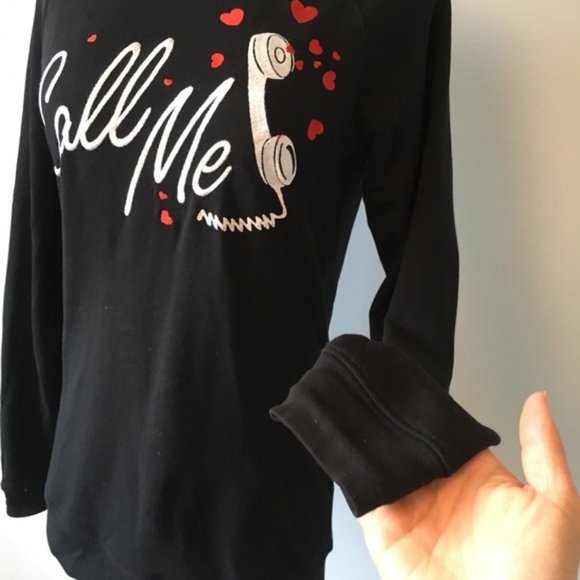 Zoe Karssen Black Pullover Sweater "Call Me" Med - Picture 6 of 7